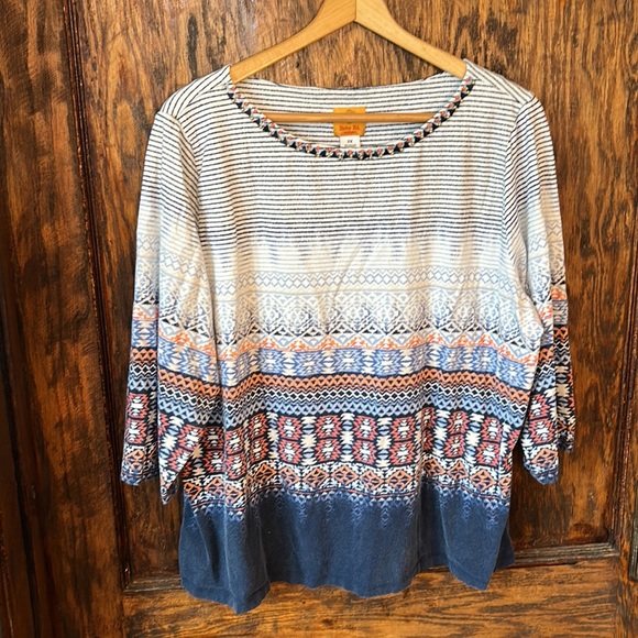 Ruby rd two piece set jacket and 3/4 sleeve top size 2x - Picture 6 of 7